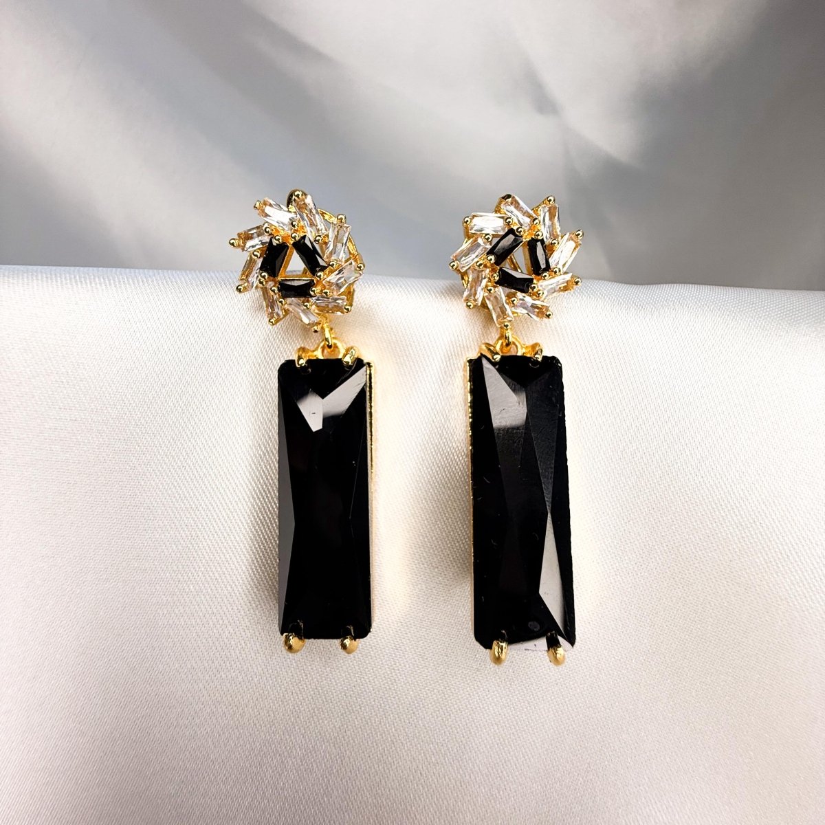 Art Deco Ruby Crystal Dangle Earrings - Inara Jewellery