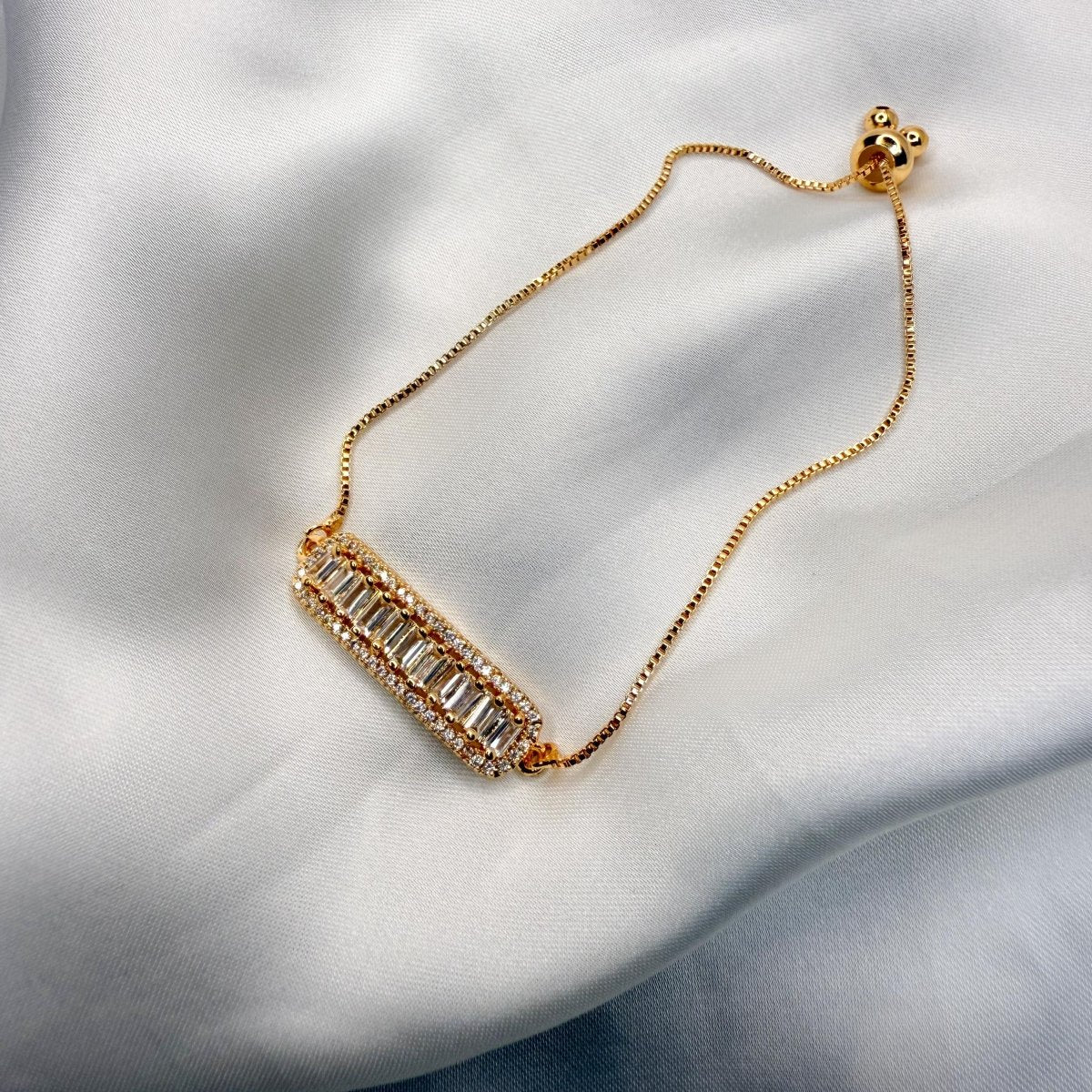 Baguette and Round Cubic Zirconia Tennis Bracelet - Inara Jewellery
