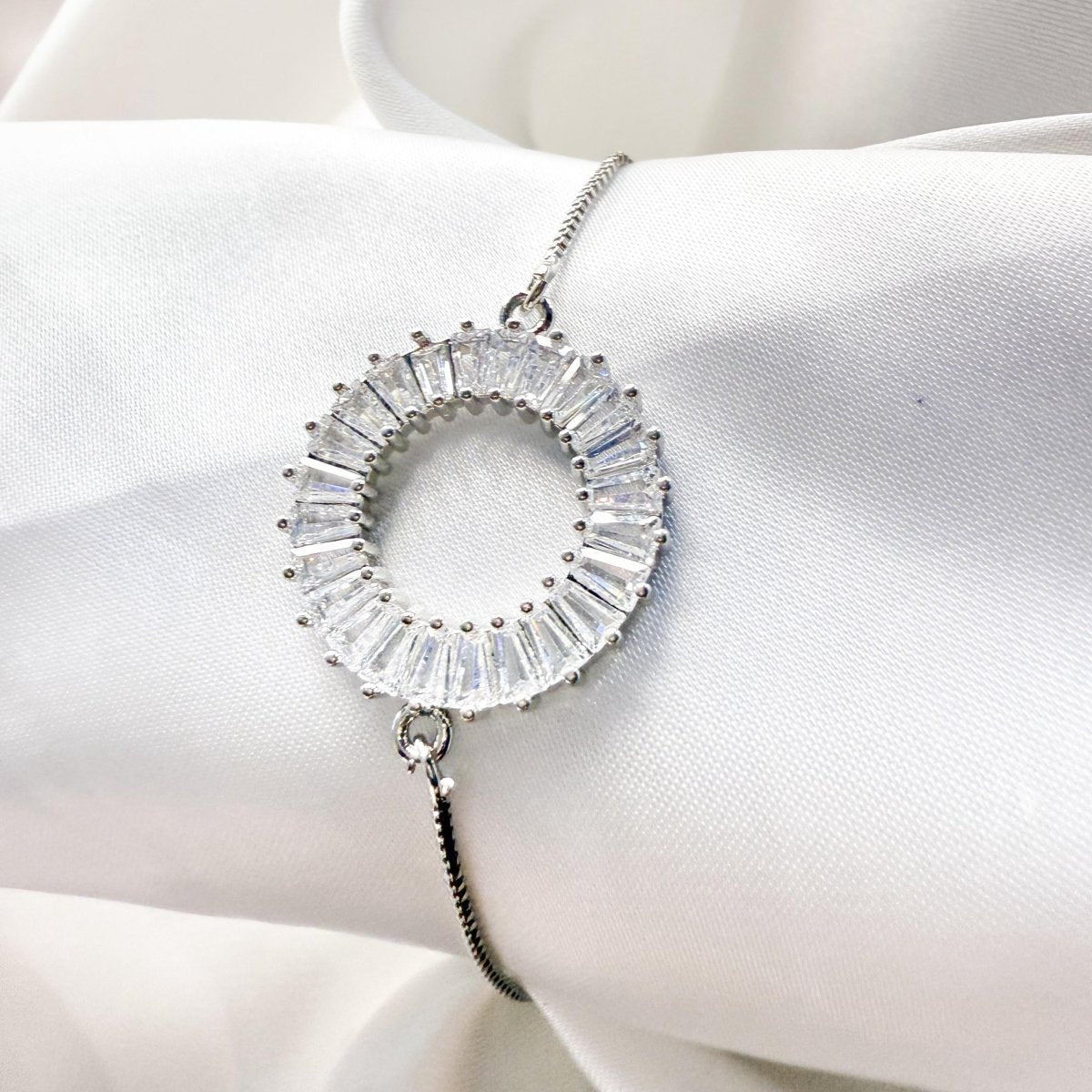 Baguette - Cut Zirconia Circle Bracelet - Inara Jewellery