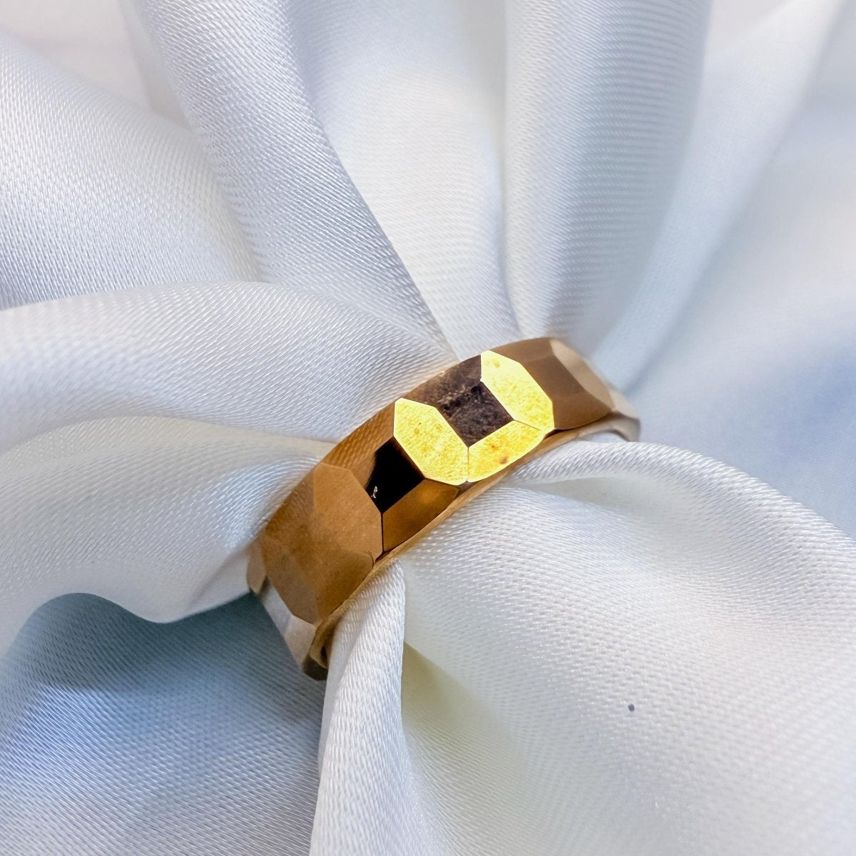 Black & Gold Hematite Faceted Ring - Inara Jewellery