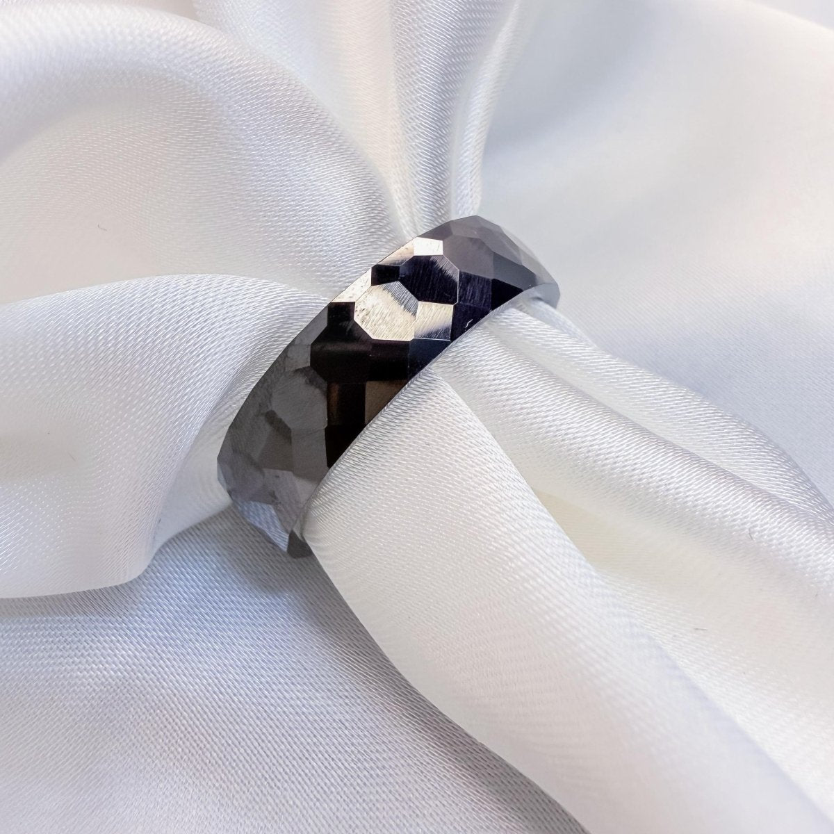 Black & Gold Hematite Faceted Ring - Inara Jewellery
