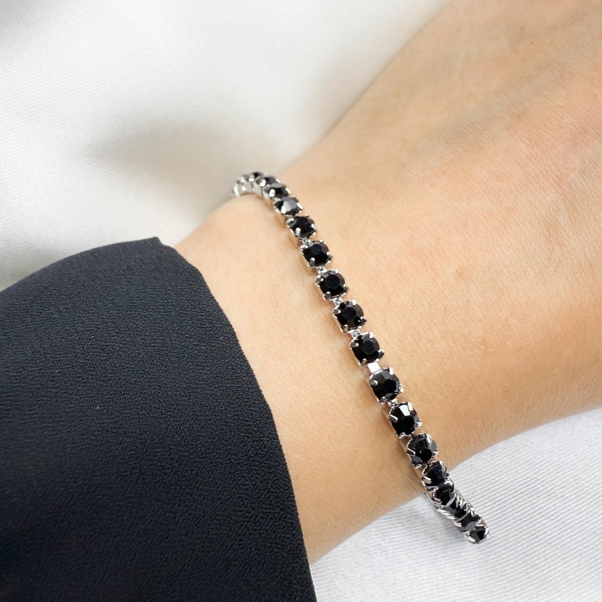 Black Moissanite Tennis Bracelet - Inara Jewellery