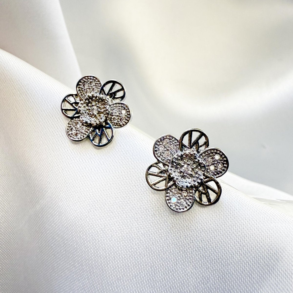 BlossomGlow Flower Stud Earrings - Inara Jewellery