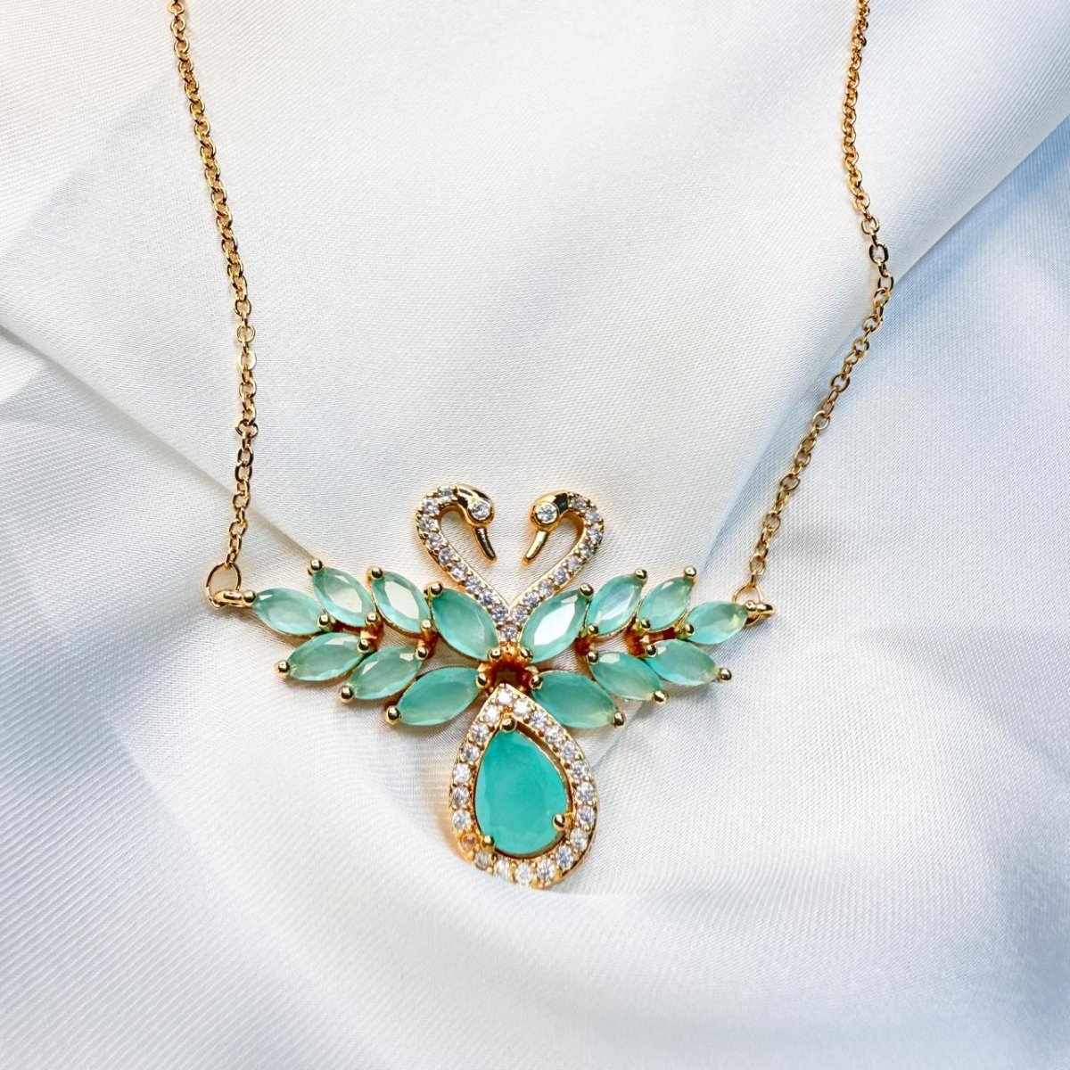 Crimson Grace Swan Pendant Necklace - Inara Jewellery