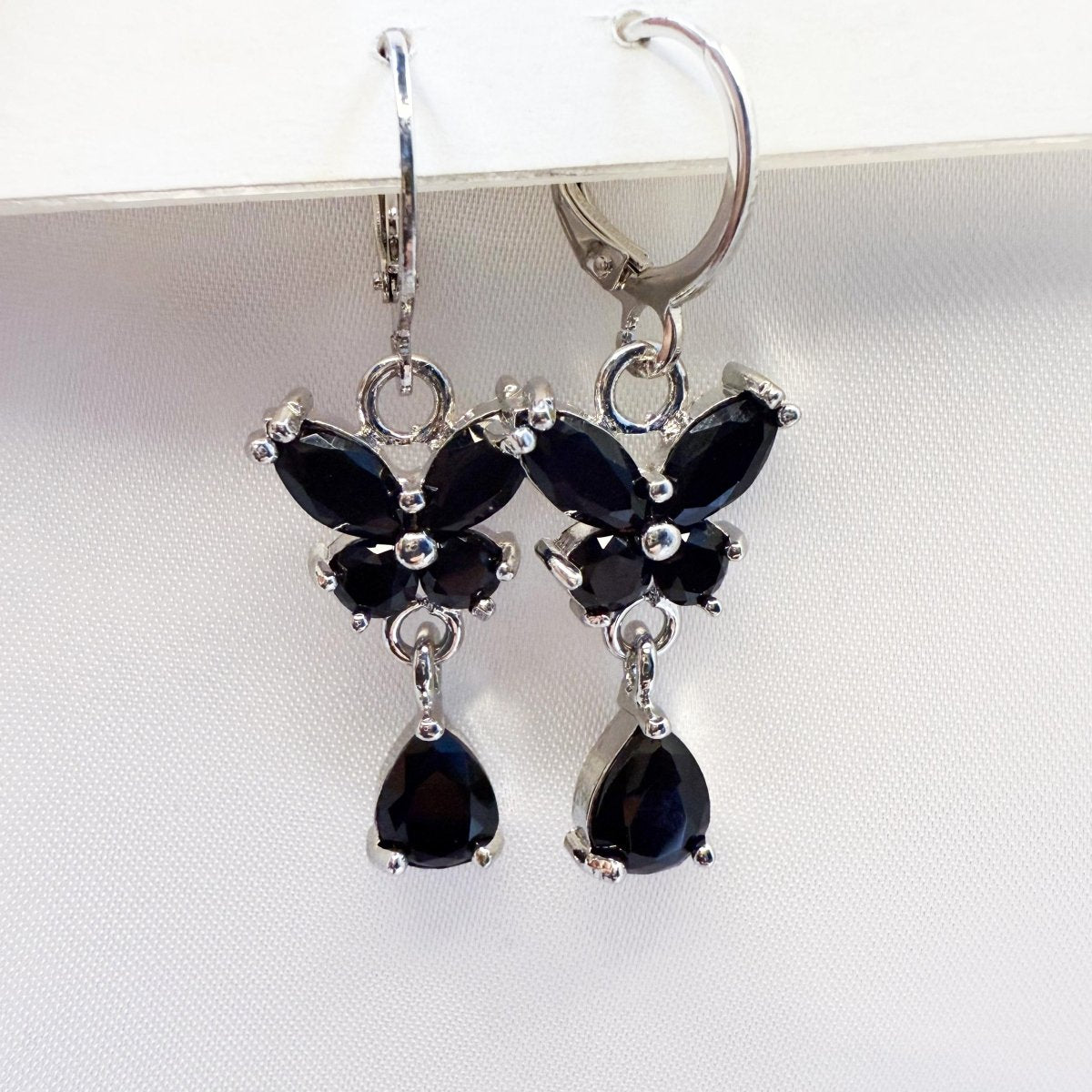 Crystal Butterfly Drop Earring - Inara Jewellery
