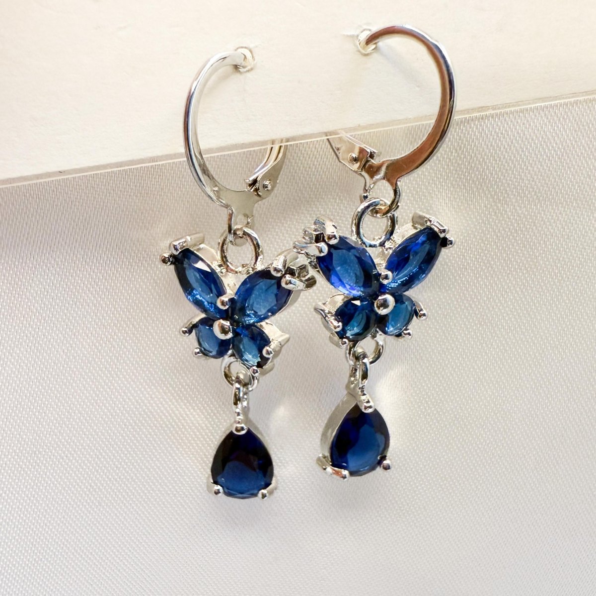 Crystal Butterfly Drop Earring - Inara Jewellery