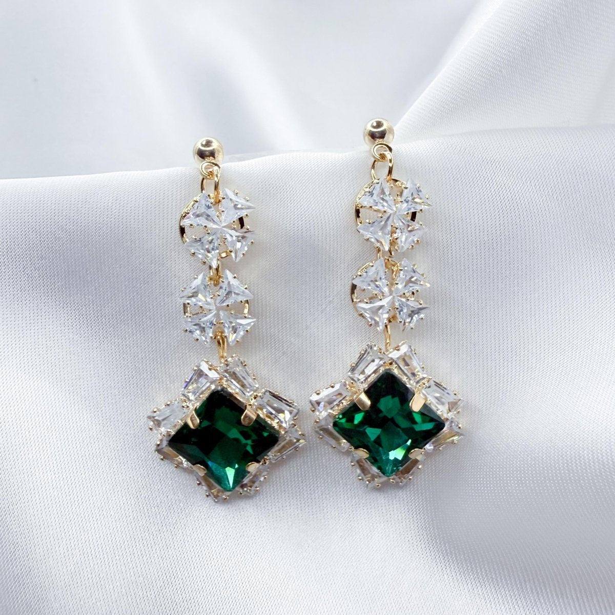 Cubic Zirconia Drop Earrings - Inara Jewellery