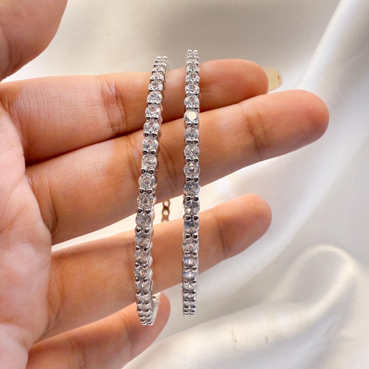 Dual Shine Silver & Golden Bangles - Inara Jewellery