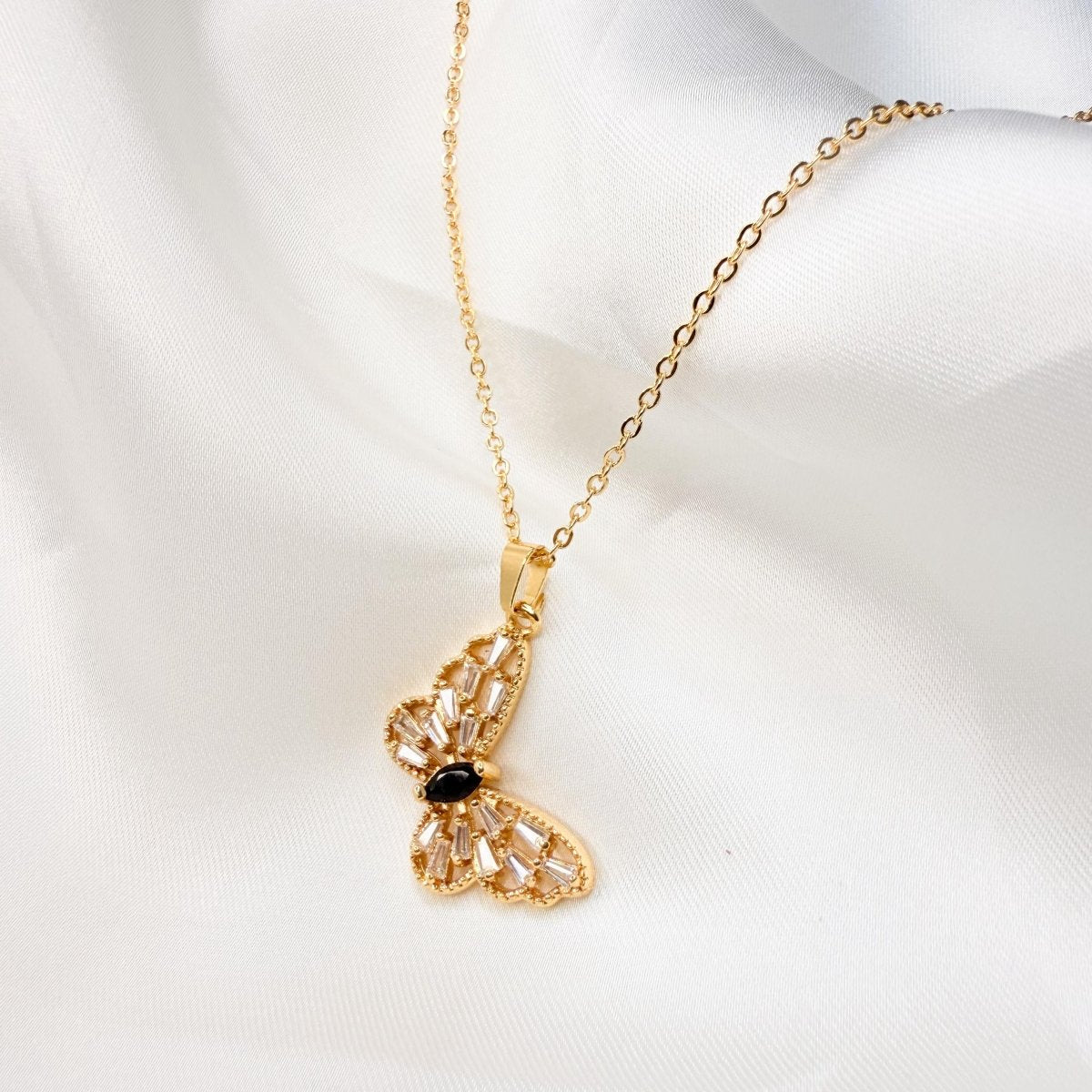 Elegant Crystal Butterfly Necklace - Inara Jewellery