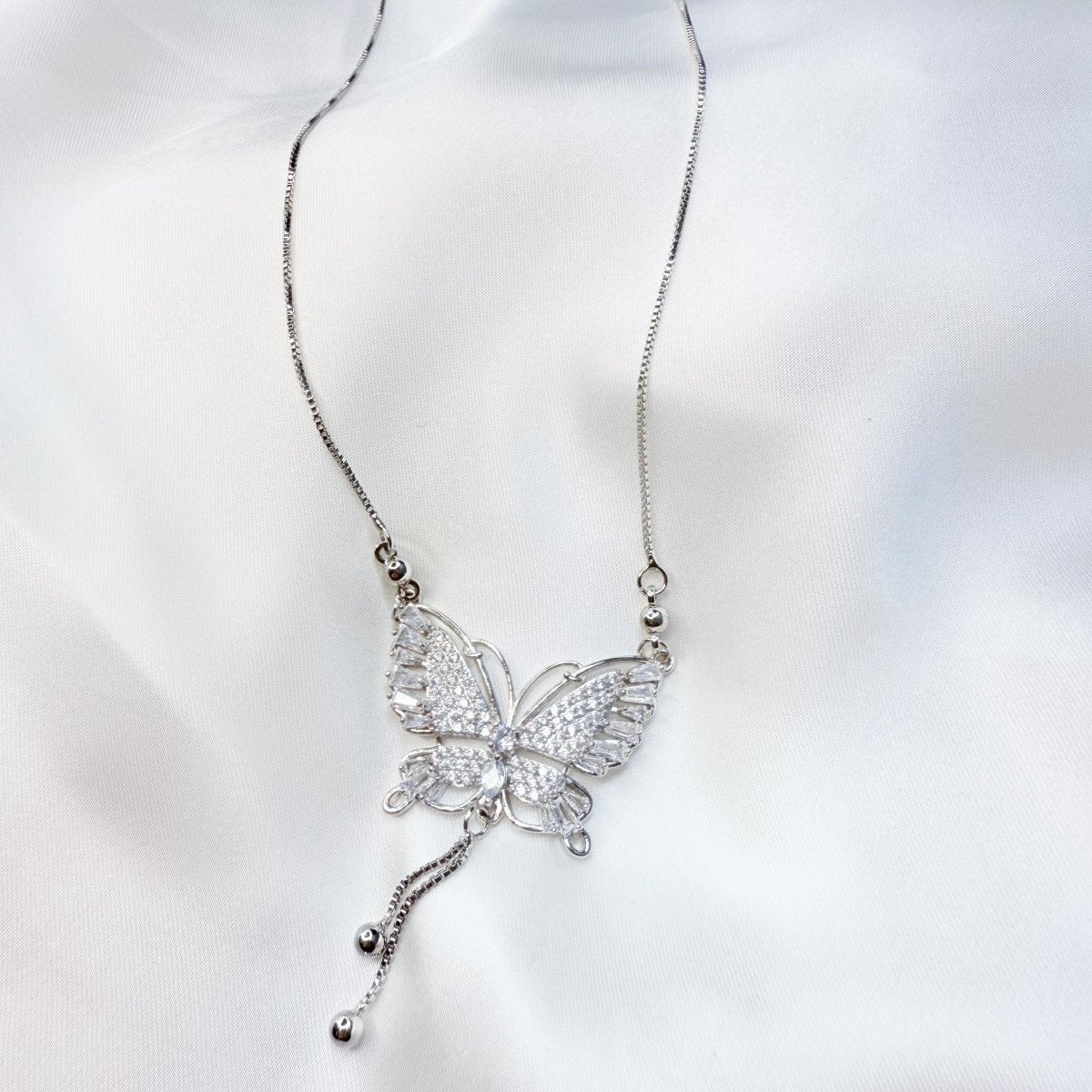 Elegant Crystal Butterfly Necklace - Inara Jewellery