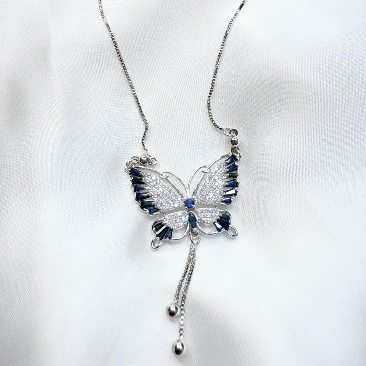 Elegant Crystal Butterfly Necklace - Inara Jewellery