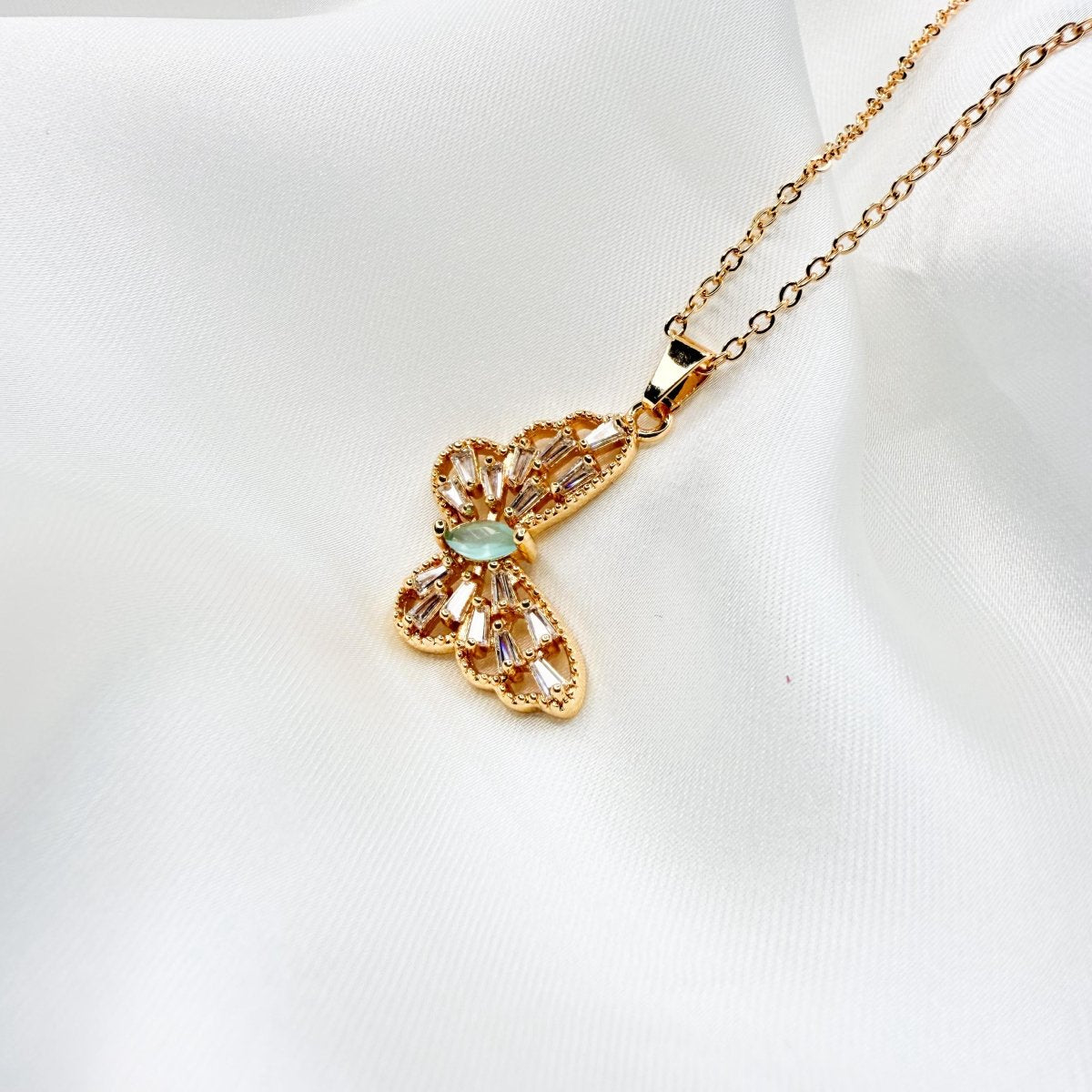 Elegant Crystal Butterfly Necklace - Inara Jewellery
