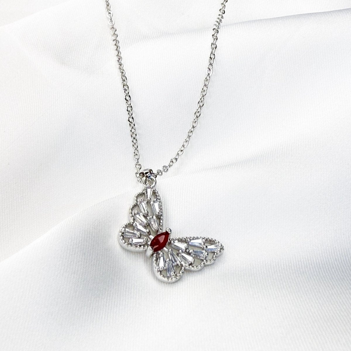 Elegant Crystal Butterfly Necklace - Inara Jewellery