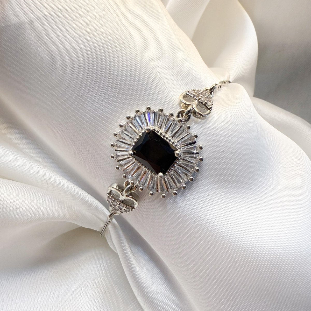 Elegant Ruby & Cubic Zirconia Bolo Bracelet - Inara Jewellery