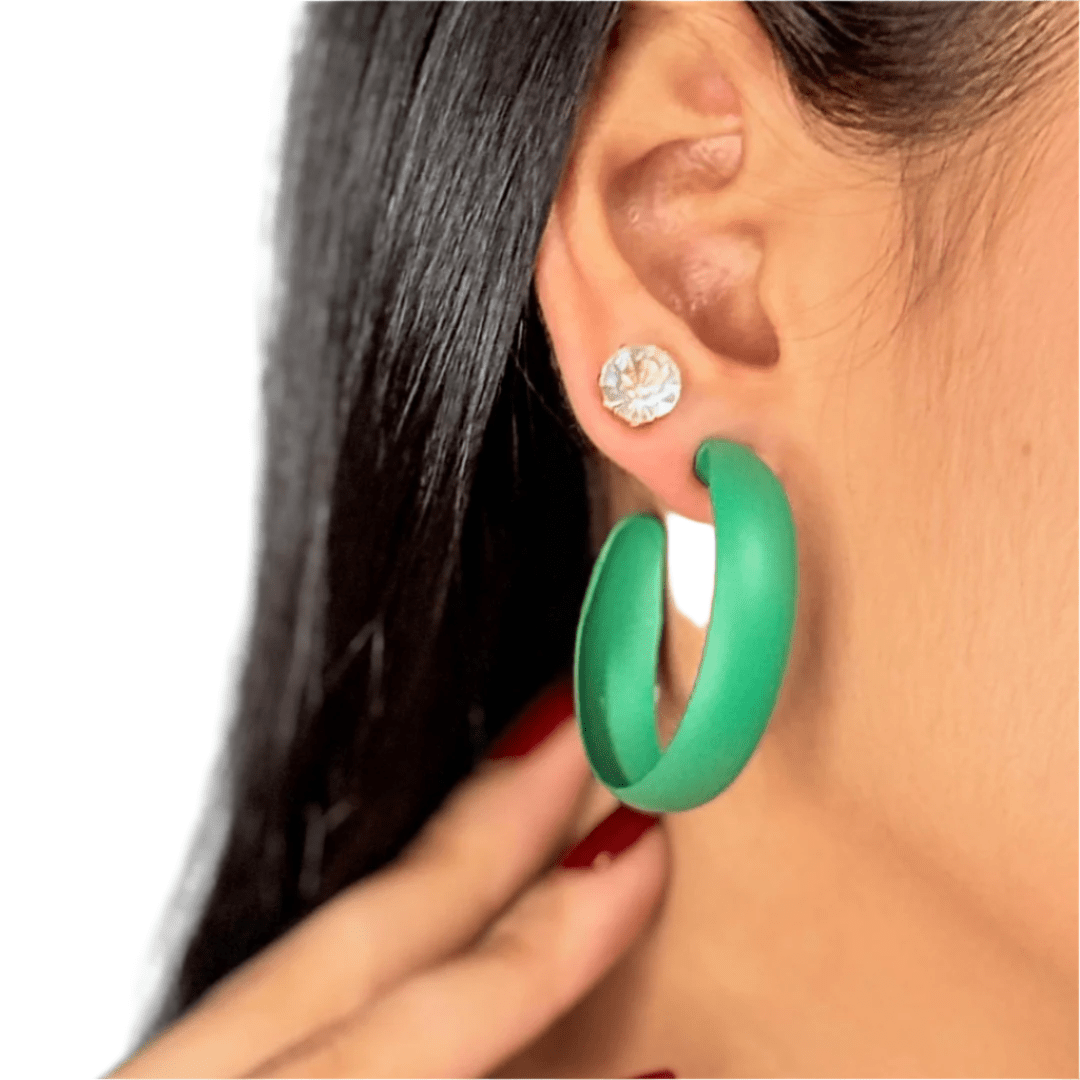 Emerald Halo Hoops - Inara Jewellery