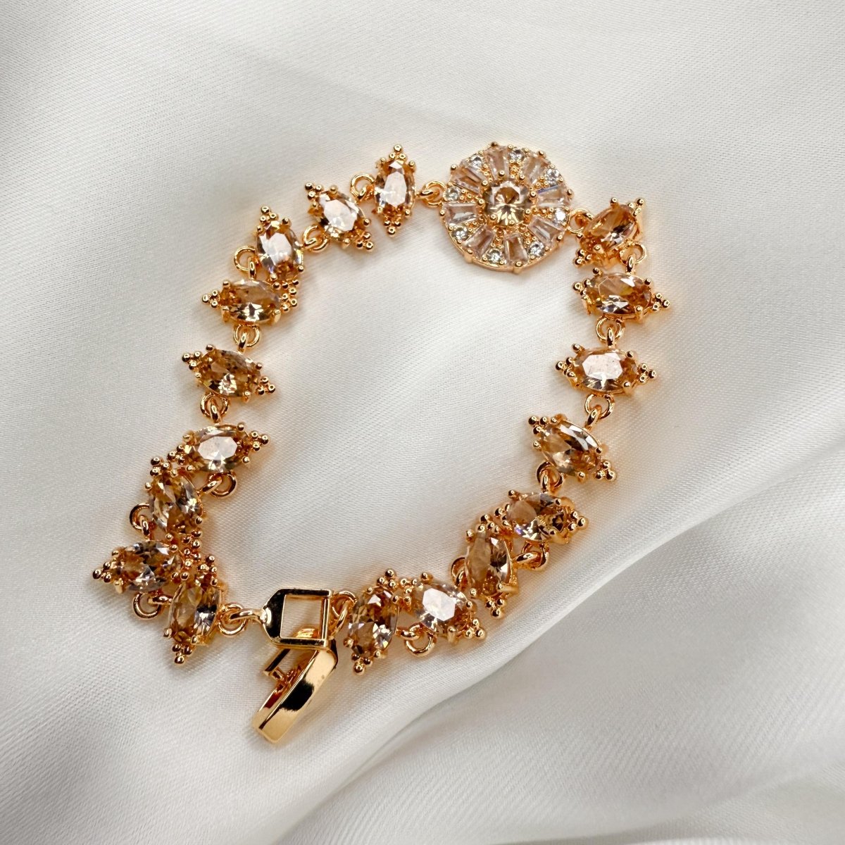 Fancy Crystal Red Zircon Bracelet - Inara Jewellery