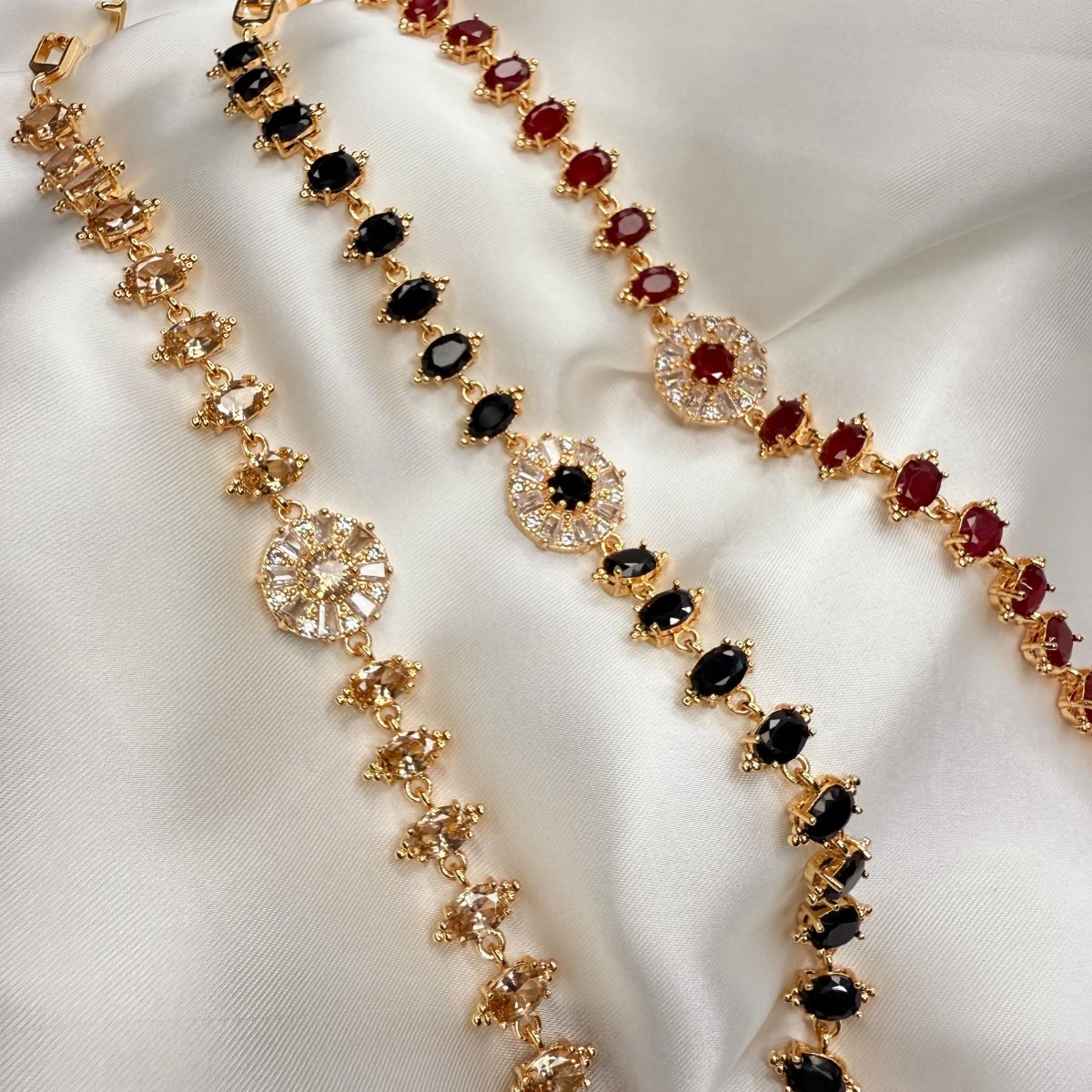 Fancy Crystal Red Zircon Bracelet - Inara Jewellery
