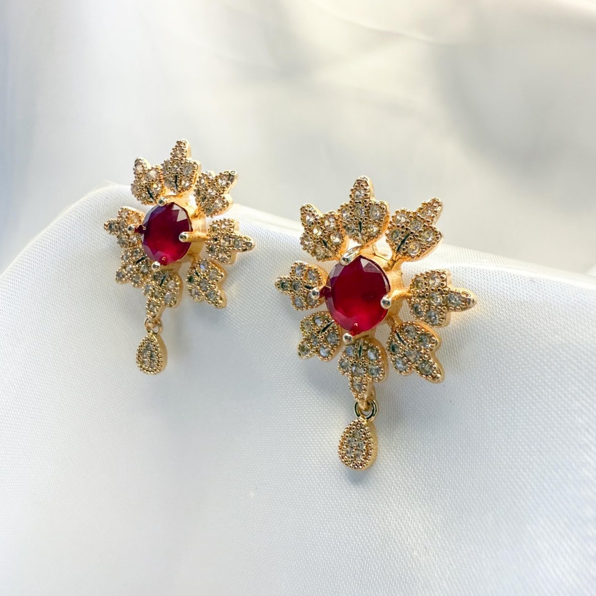 Floral Glamour Dual - Stone Drop - Inara Jewellery