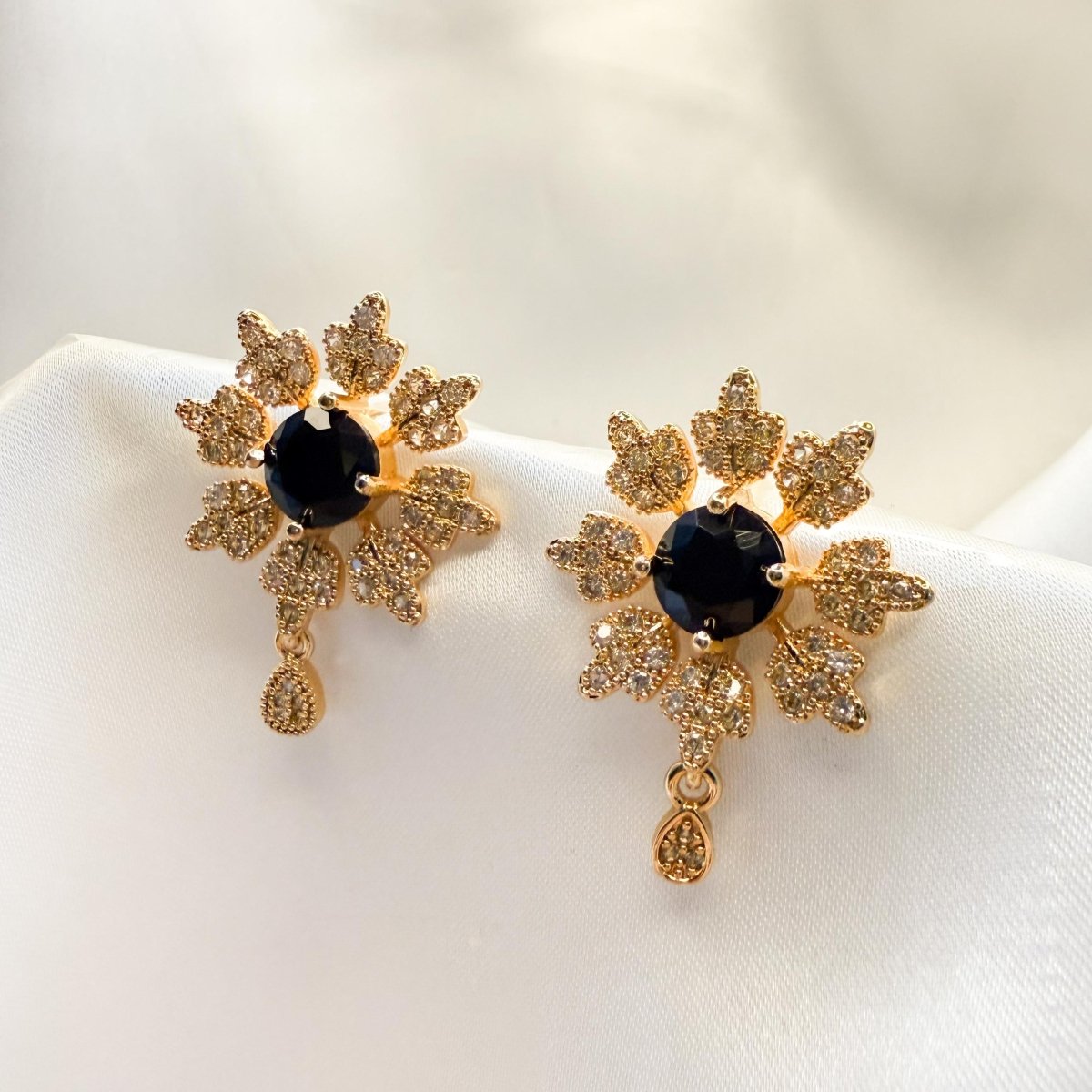 Floral Glamour Dual - Stone Drop - Inara Jewellery