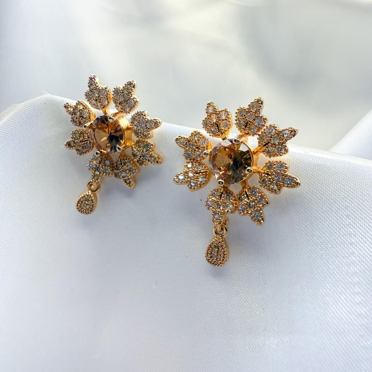 Floral Glamour Dual - Stone Drop - Inara Jewellery