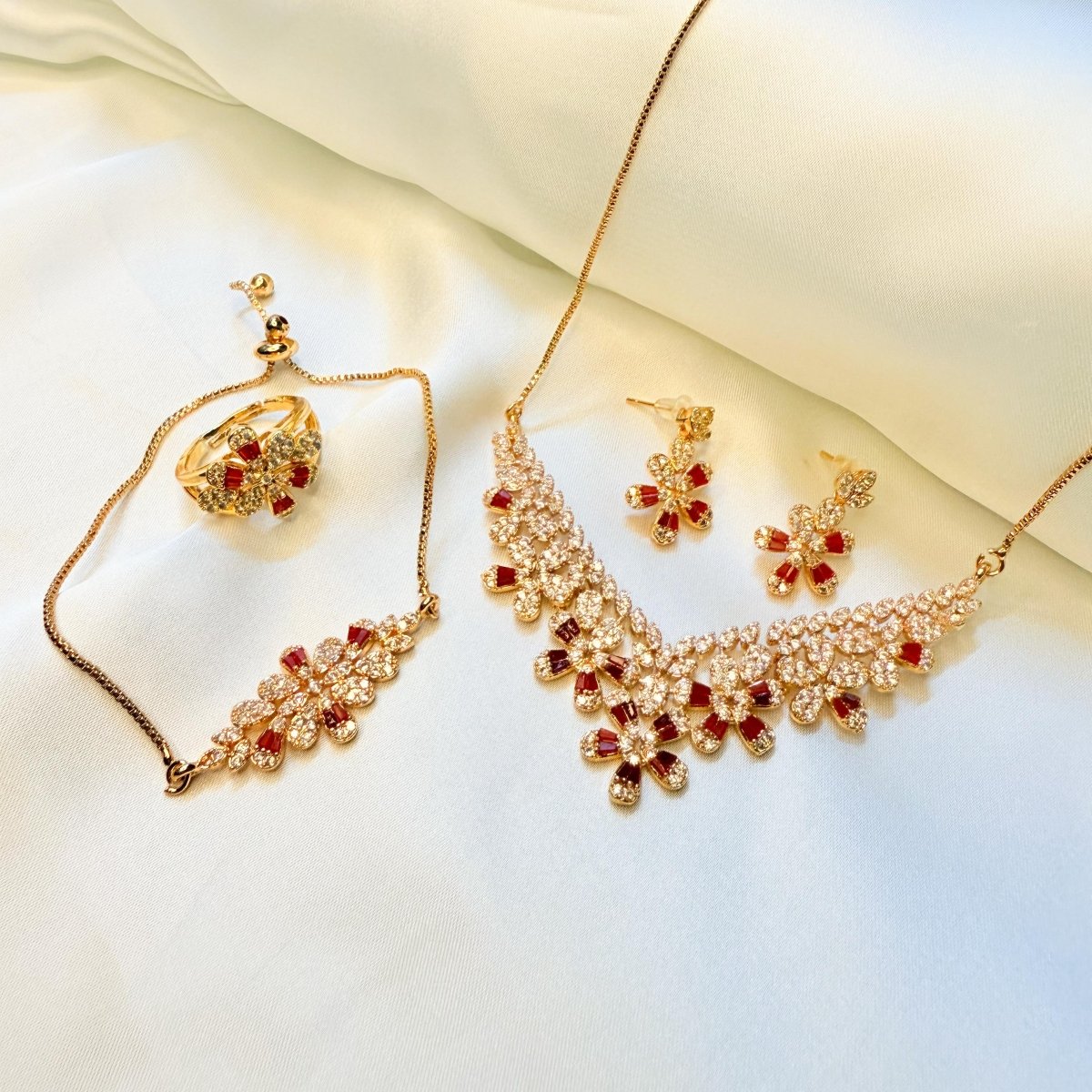 Floral Necklace Set - Inara Jewellery