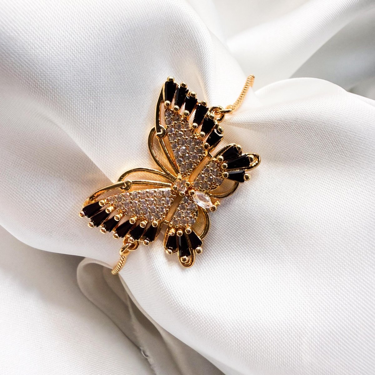 Gilded Crystal Butterfly Bracelet - Inara Jewellery