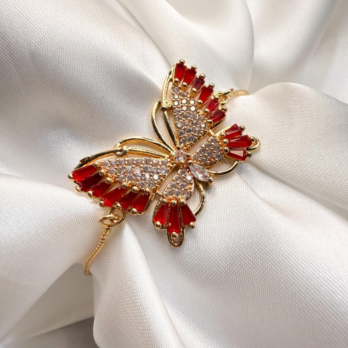 Gilded Crystal Butterfly Bracelet - Inara Jewellery