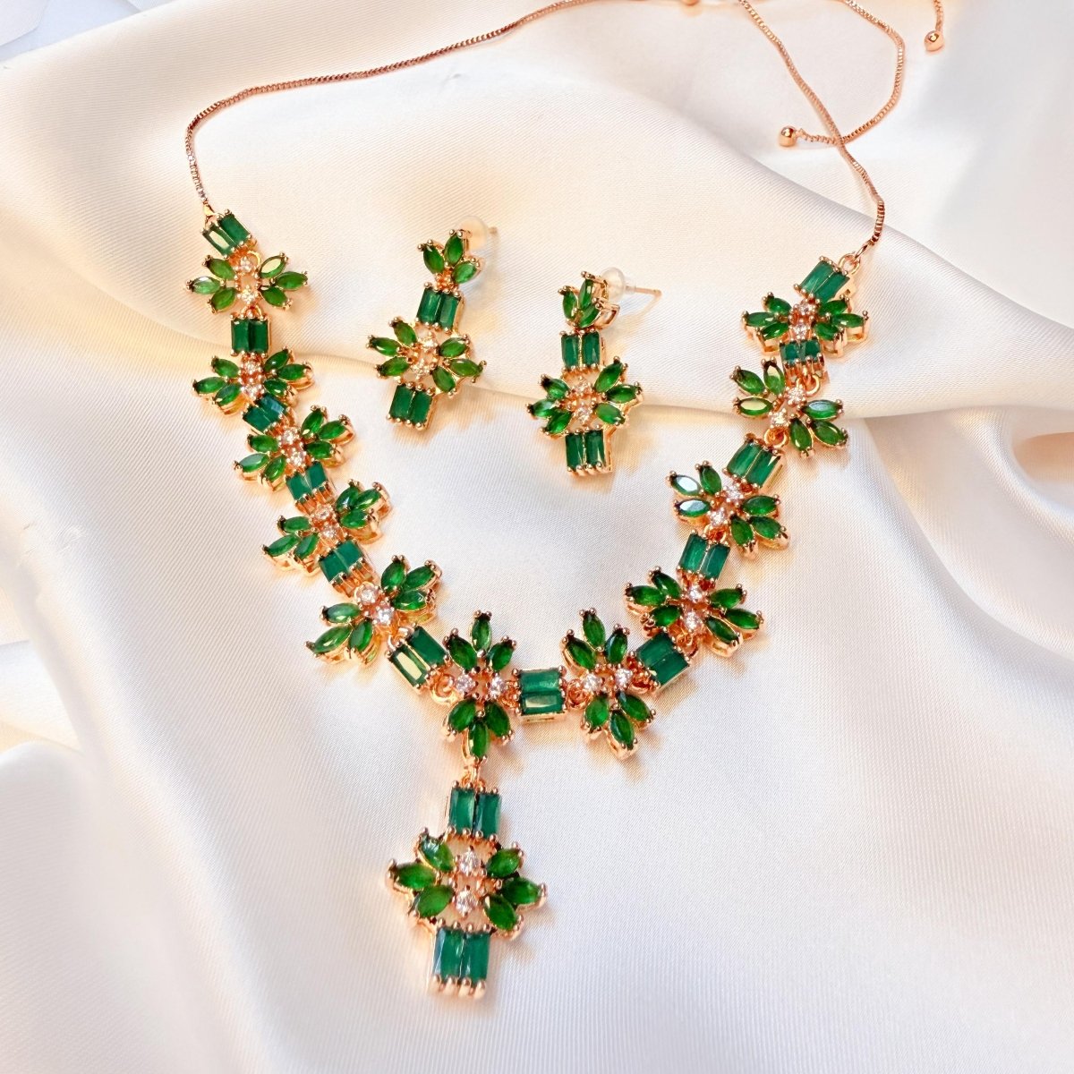 Gold - Plated American Diamond Set - Inara Jewellery