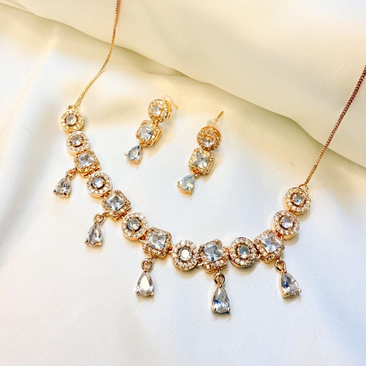 Gold - Plated Cubic Zirconia Set - Inara Jewellery