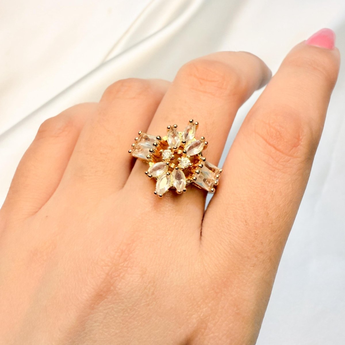 Gold - Toned Set with Sparkling White Stones - Inara Jewellery
