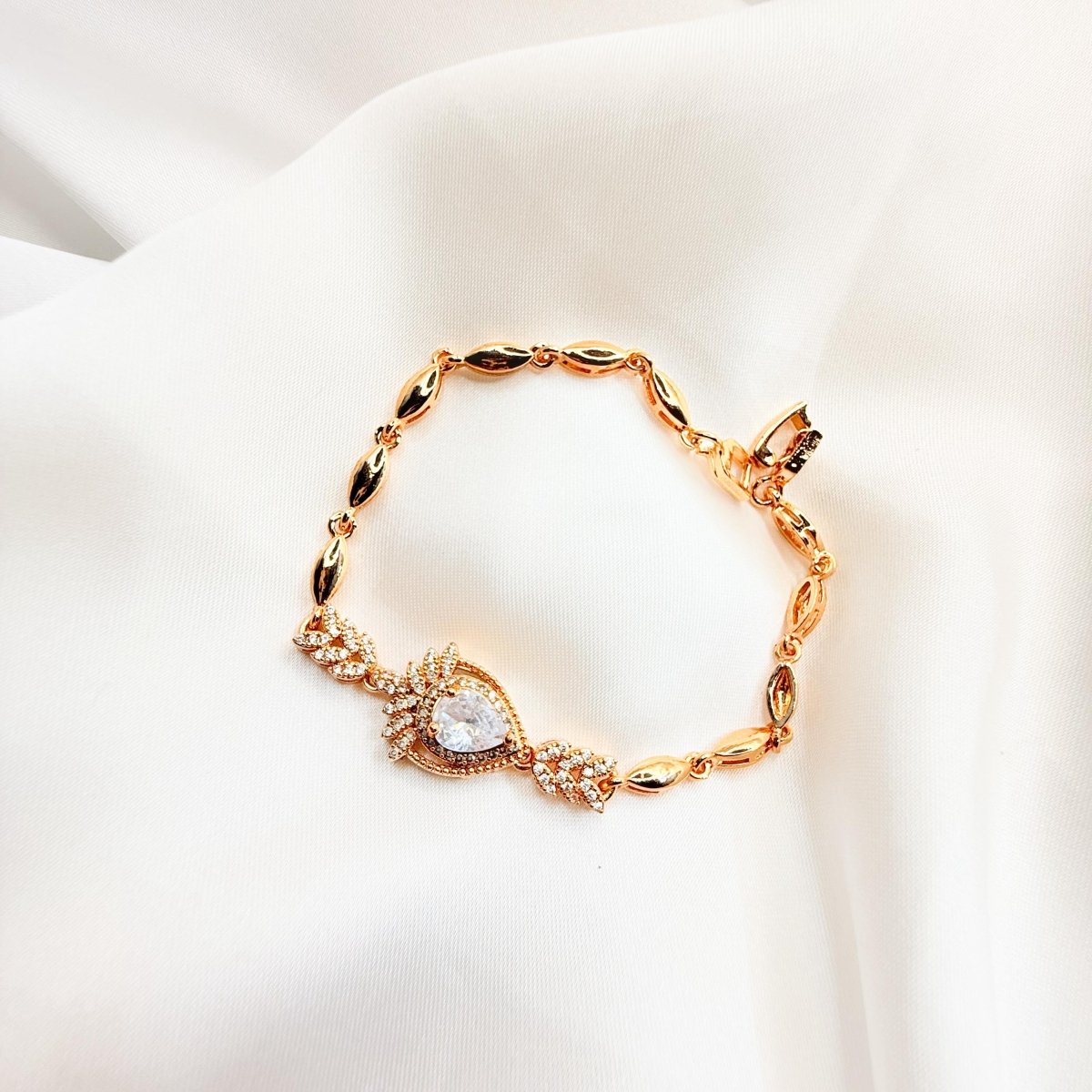 Golden Leaf Elegance Bracelet - Inara Jewellery