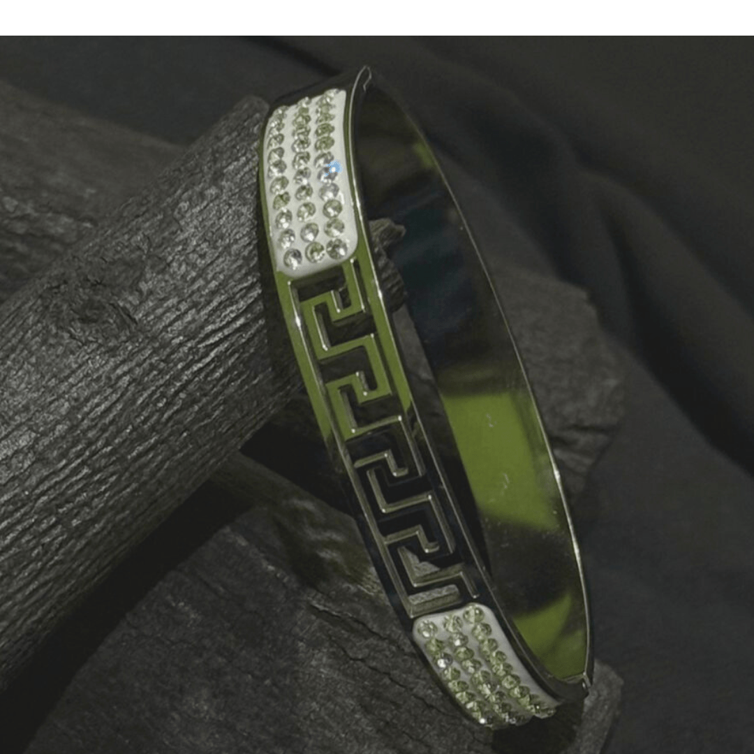 Greek Key Bangle - Inara Jewellery