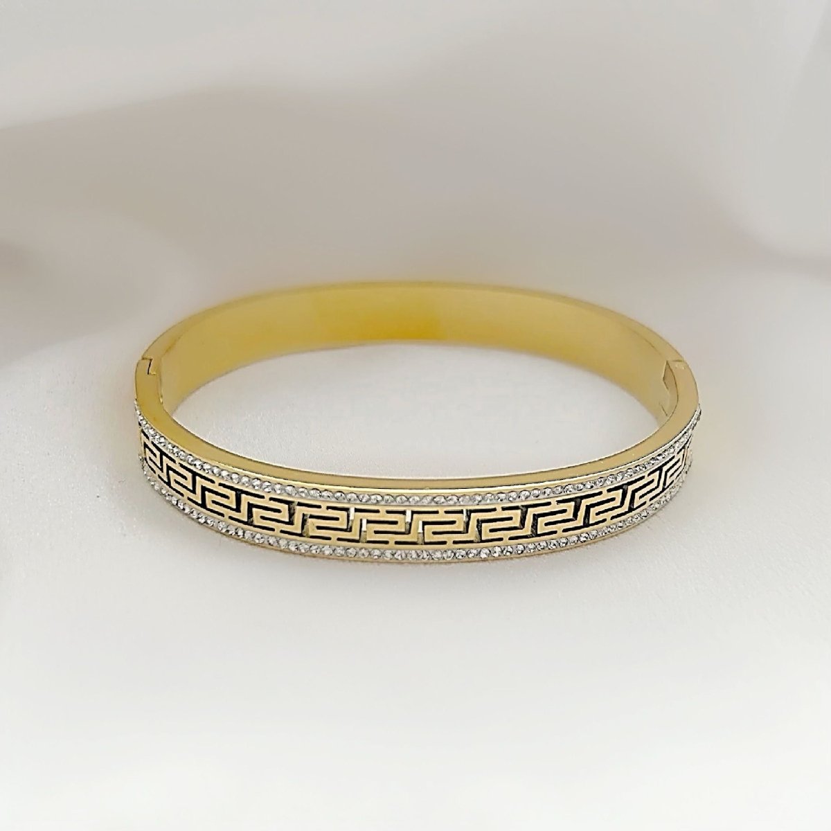 Greek Key Pattern Bangle - Inara Jewellery