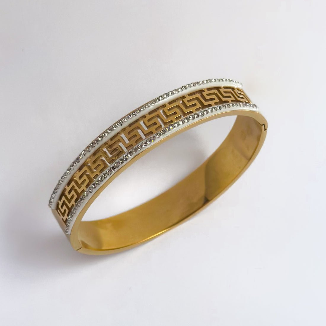 Greek Key Pattern Bangle - Inara Jewellery