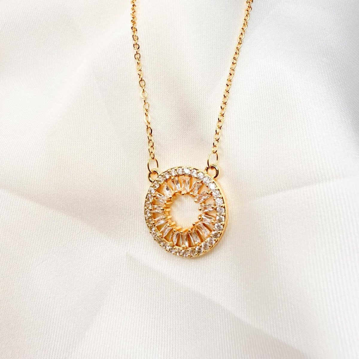 Luna Halo Pendant Necklace - Inara Jewellery