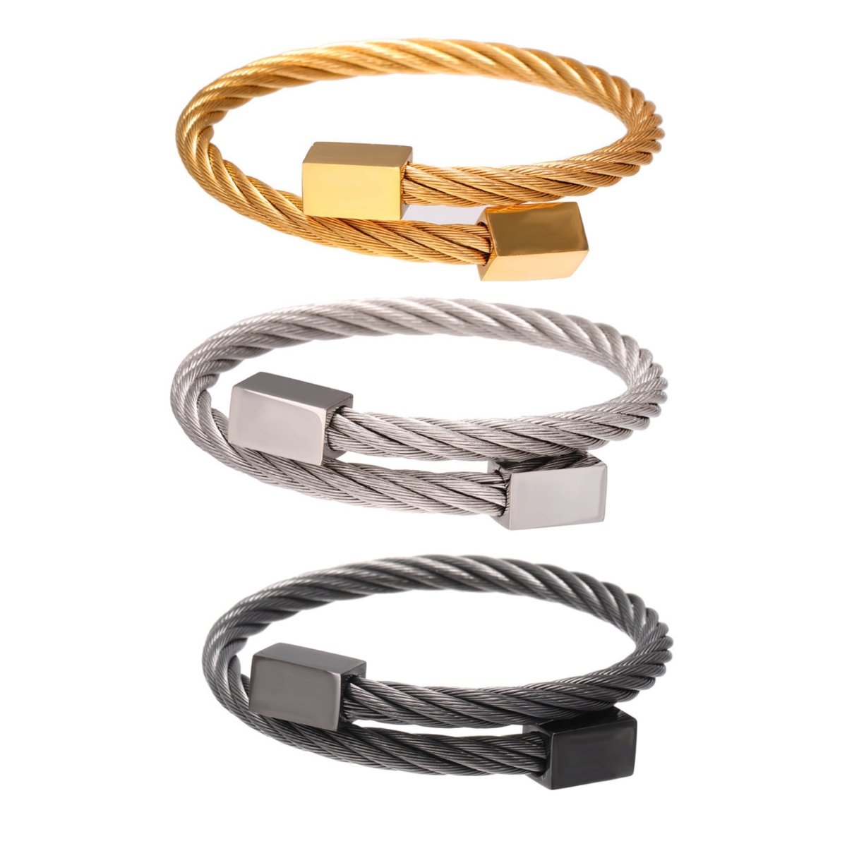 Men's Cable Cuff Bangle - Inara Jewellery