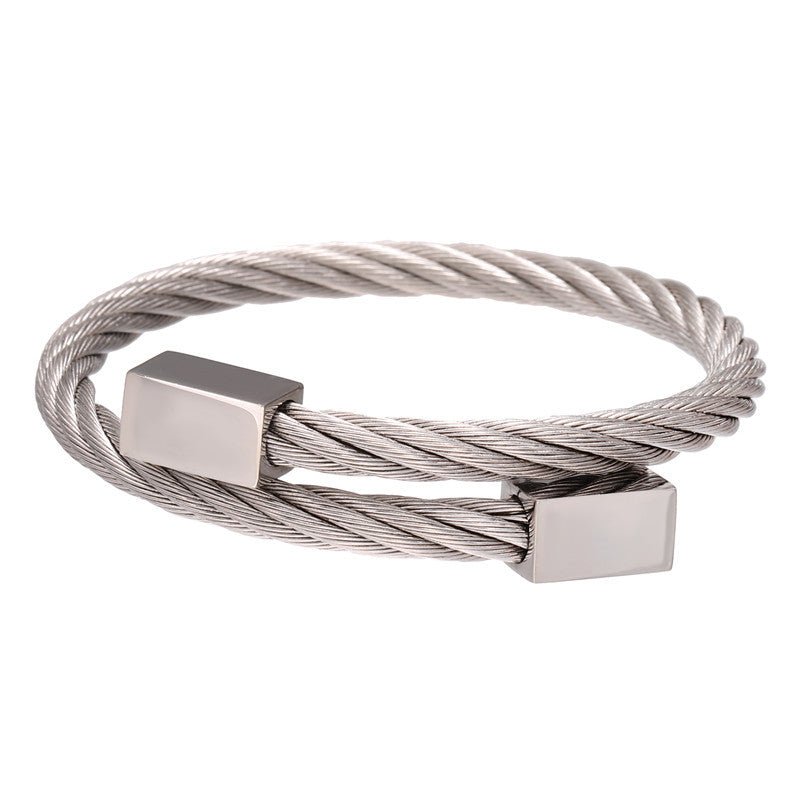 Men's Cable Cuff Bangle - Inara Jewellery