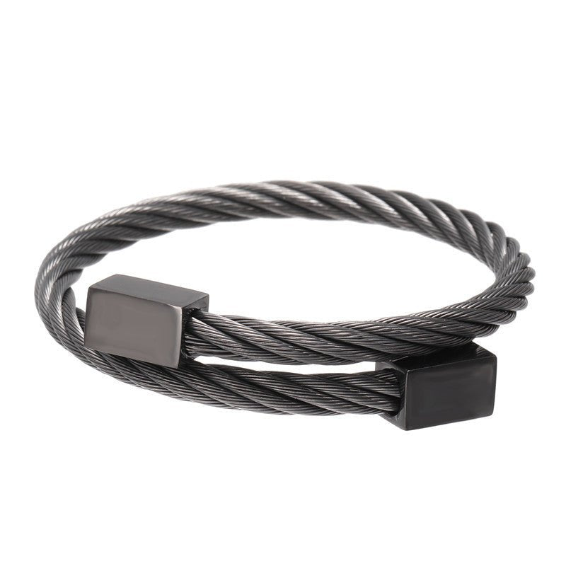 Men's Cable Cuff Bangle - Inara Jewellery