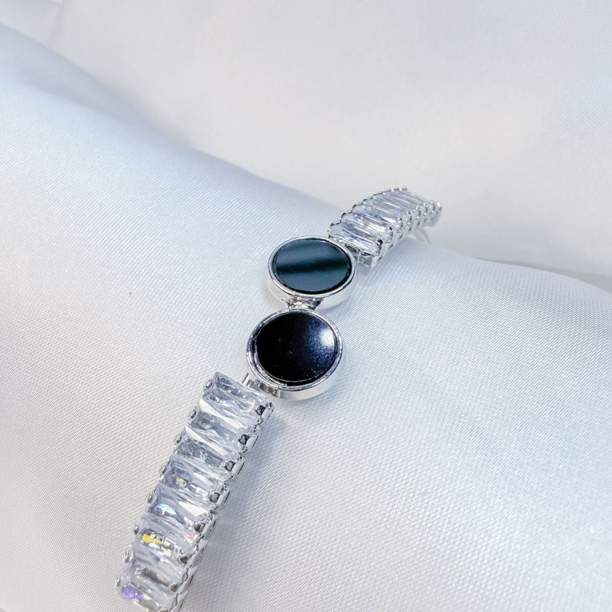Midnight Edge Black Stone Bangle - Inara Jewellery