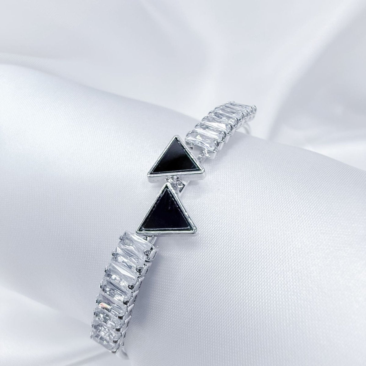 Midnight Edge Black Stone Bangle - Inara Jewellery
