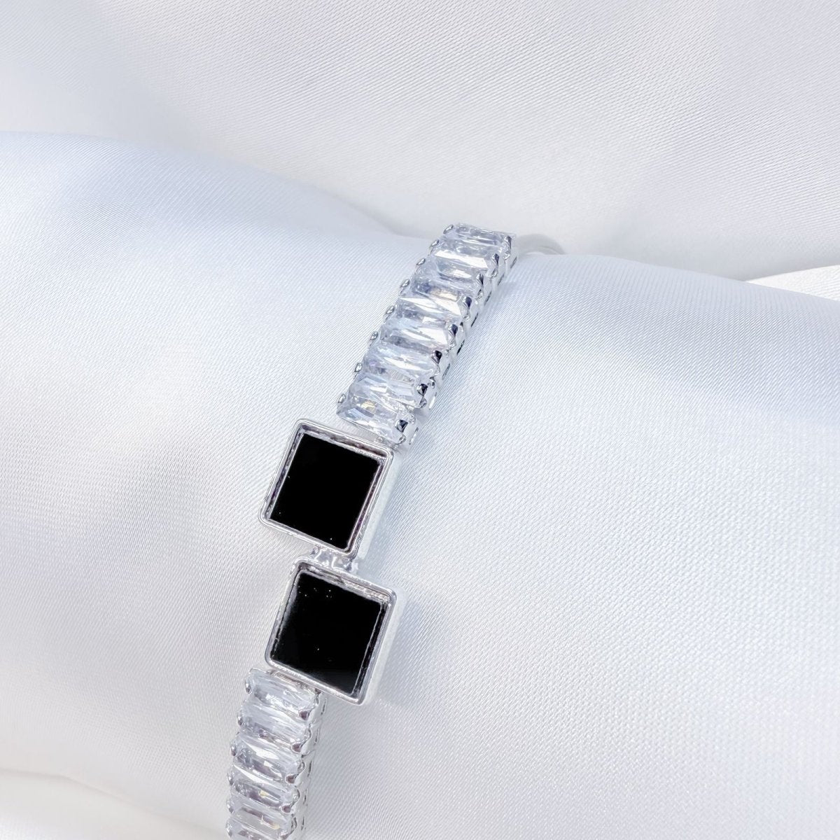 Midnight Edge Black Stone Bangle - Inara Jewellery