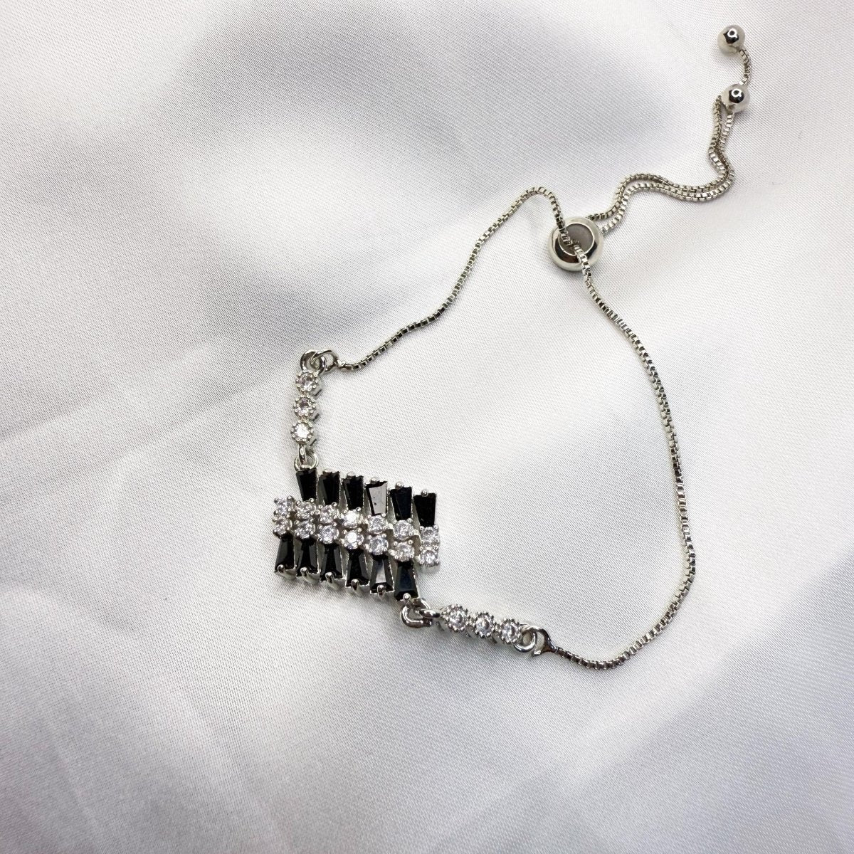 Midnight Silver Stone Bracelet - Inara Jewellery