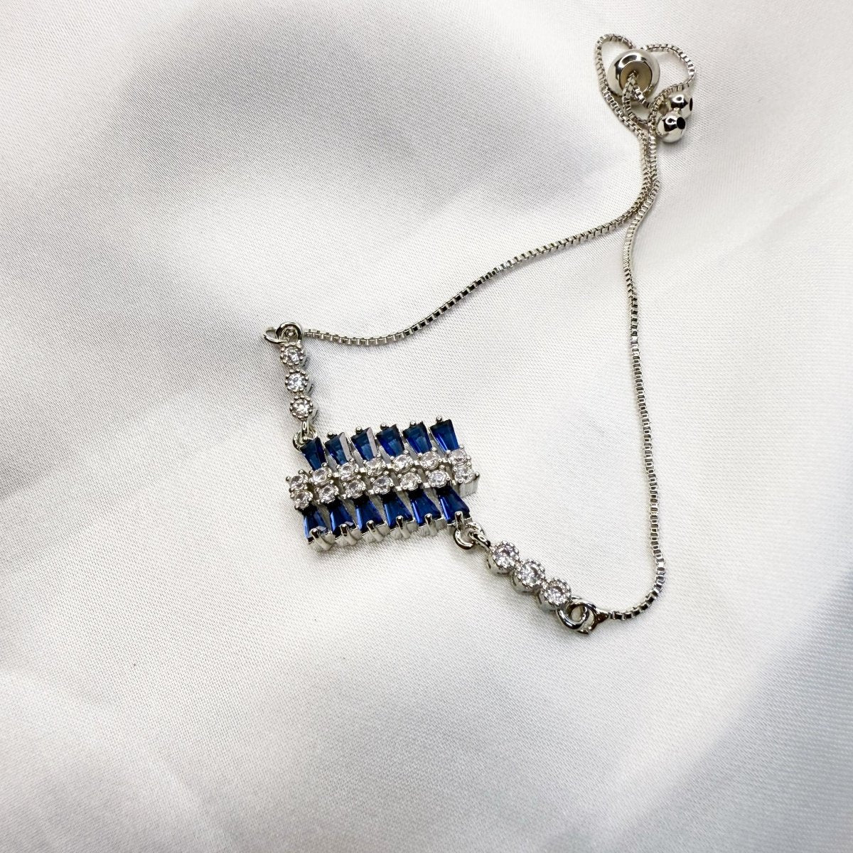 Midnight Silver Stone Bracelet - Inara Jewellery