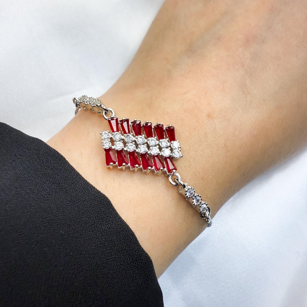 Midnight Silver Stone Bracelet - Inara Jewellery