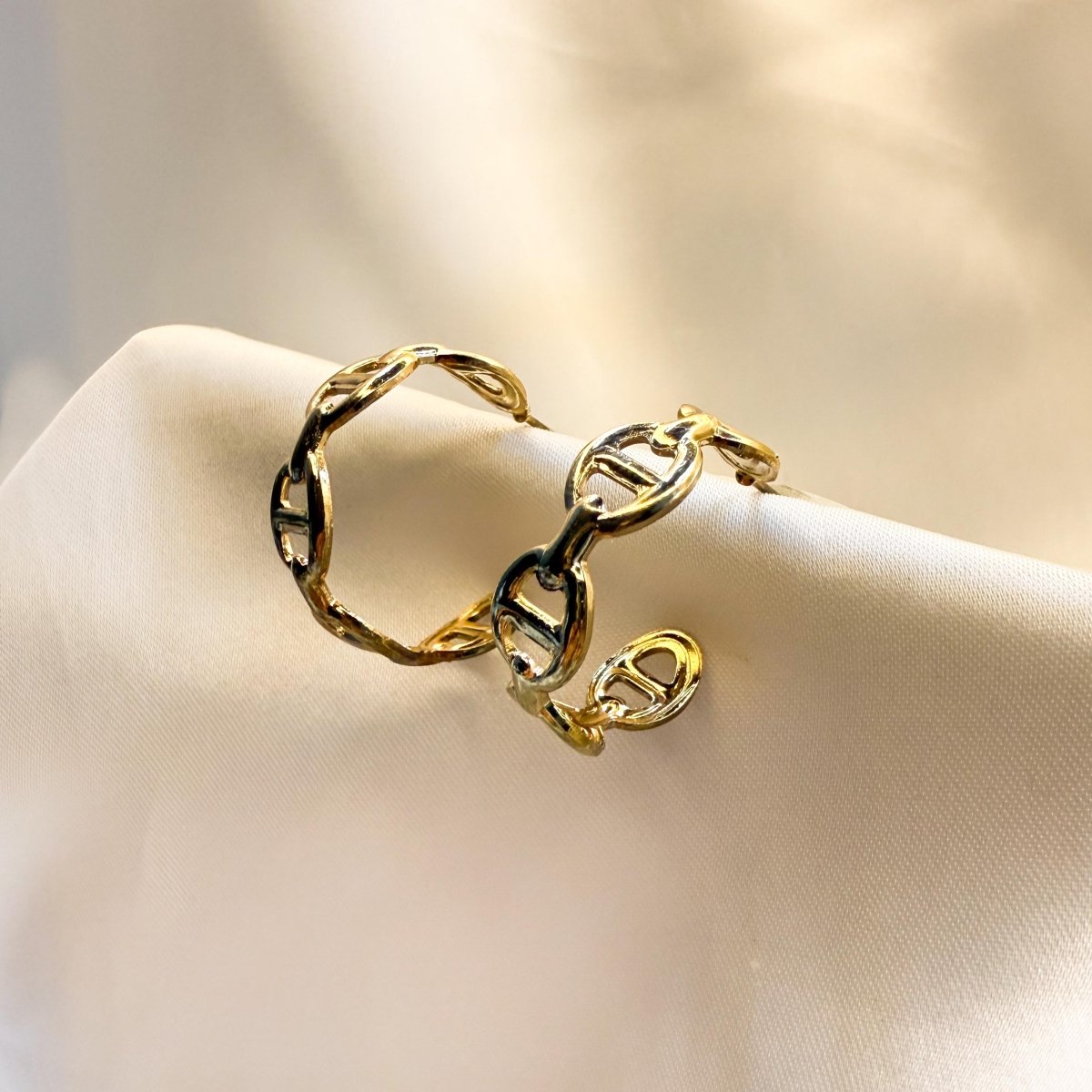 Nautiluxe Anchor Chain Earrings - Inara Jewellery