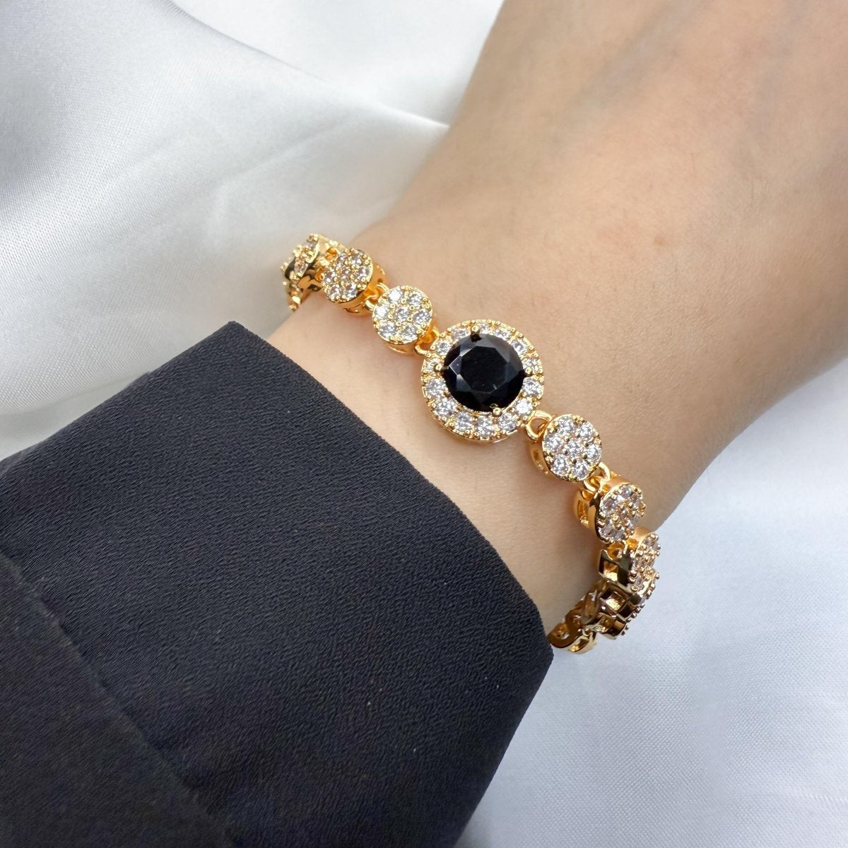 Noir Black Golden Tone Bracelet - Inara Jewellery
