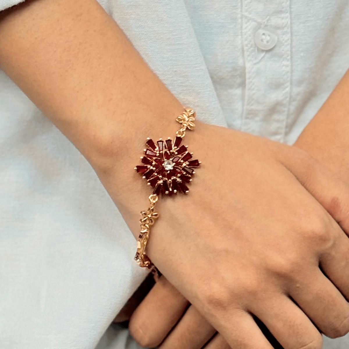 Plum Blossom Crystal Bracelet - Inara Jewellery