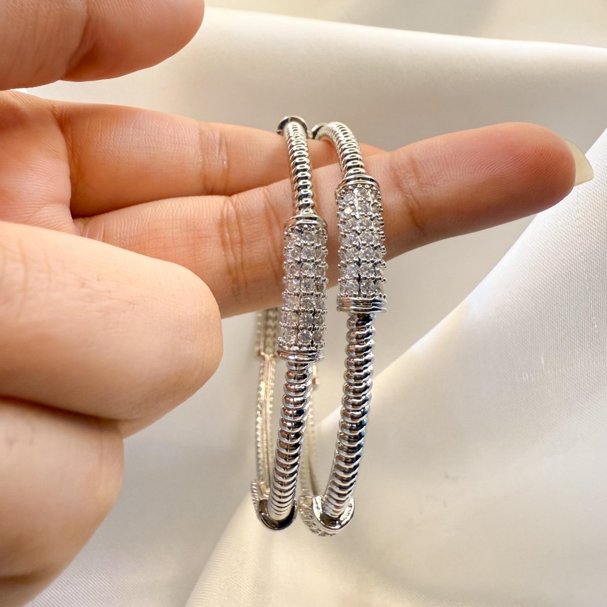 Radiant Zircon bangle - Inara Jewellery