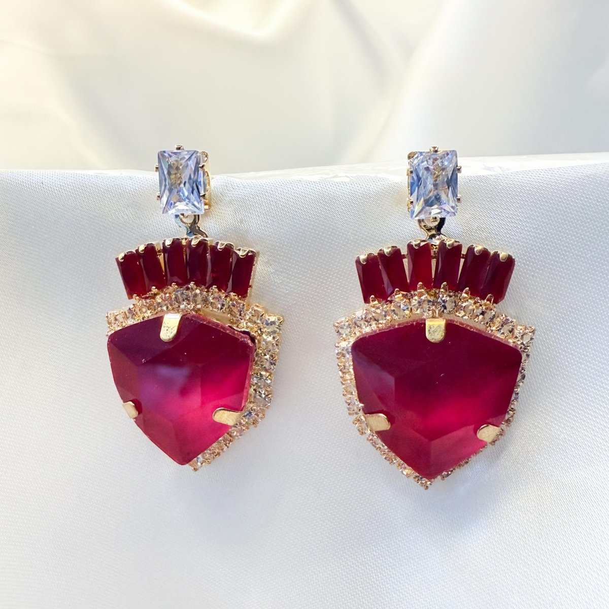 Regal Ruby - Inspired Drop Earrings - Inara Jewellery