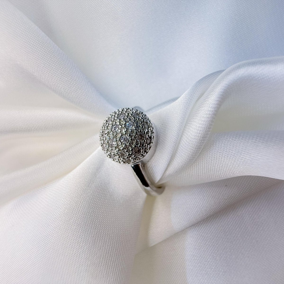Rhinestone Button Ring - Inara Jewellery